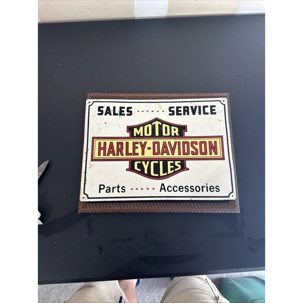 Vintage‎ Harley Davidson Motorcycles Metal Sign Sales Service Parts Accessories